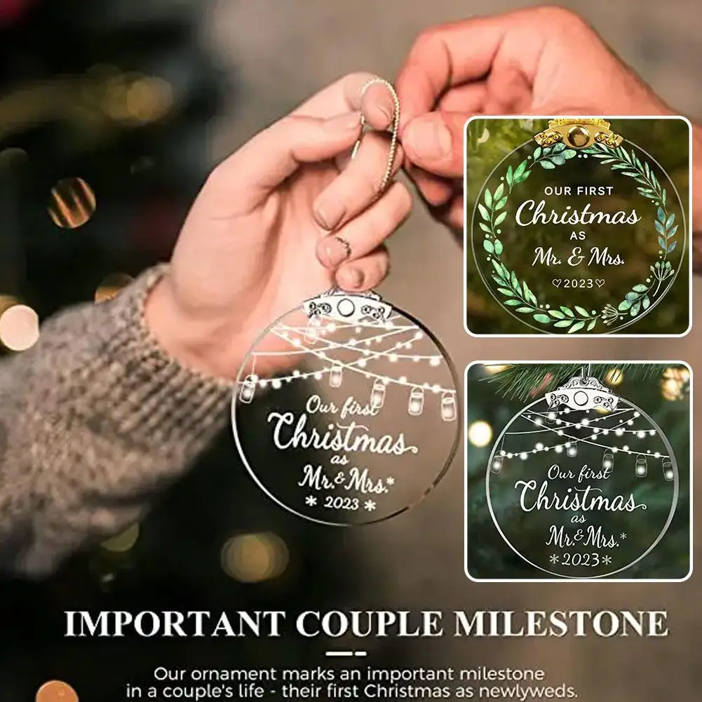 

New Xmas Tree Hanging Pendant Our First Christmas Mr Pendant Decoration Wedding Lanyard Married Mrs Wedding Ornaments DIY W H0D3