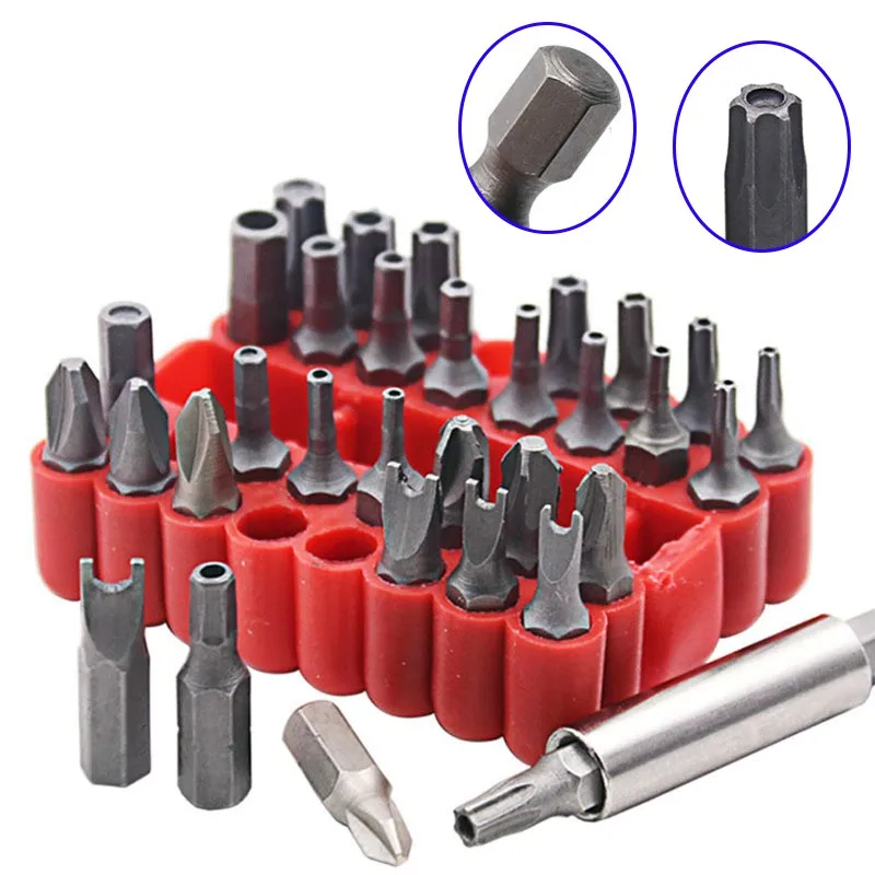 33pcs Hollow/Solid Screwdriver Bit Combination Set With Extension Bit Holder Tamper Screwdriver Bits Quick Release Bit Holder
33pcs Hollow/Solid Screwdriver Bit Combination Set With Extension Bit Holder Tamper Screwdriver Bits Quick Release Bit Holder