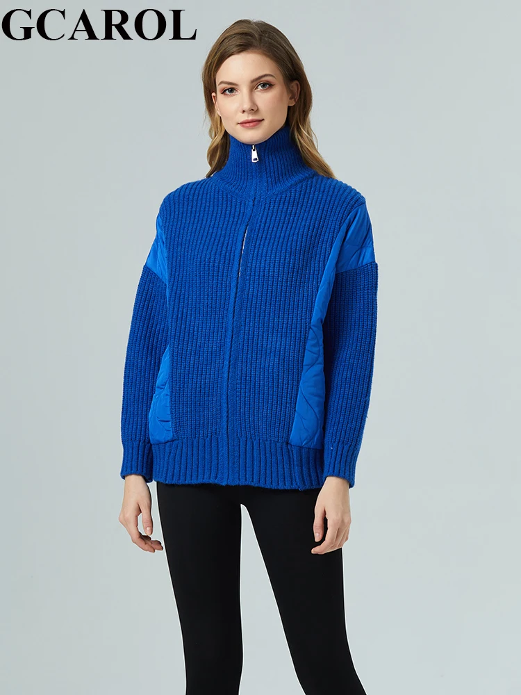 GCAROL Autumn Winter Women Cotton Quilted Stitched Knitted Sweater Coat Stand Up Collar Loose Casual Warm Cardigan Jacket
GCAROL Autumn Winter Women Cotton Quilted Stitched Knitted Sweater Coat Stand Up Collar Loose Casual Warm Cardigan Jacket