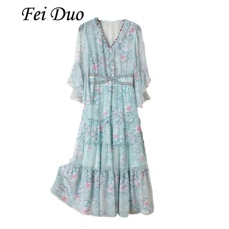 Silk Crepe De Chine Fragmented Flower Heavyweight High End Sweet Horn Sleeves Dingzhu Mid Length Dress
Silk Crepe De Chine Fragmented Flower Heavyweight High End Sweet Horn Sleeves Dingzhu Mid Length Dress