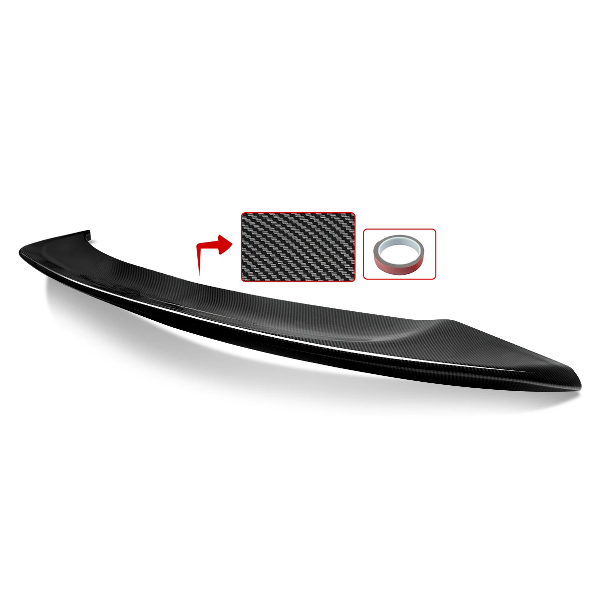 Rear Lip Spoiler For 2017-2022 Tesla Model 3 V Style Ducktail Spoiler Rear Trunk Spoiler Wings Golss Black & Carbon Fiber Look Rear Lip Spoiler For 2017-2022 Tesla Model 3 V Style Ducktail Spoiler Rear Trunk Spoiler Wings Golss Black & Carbon Fiber Look