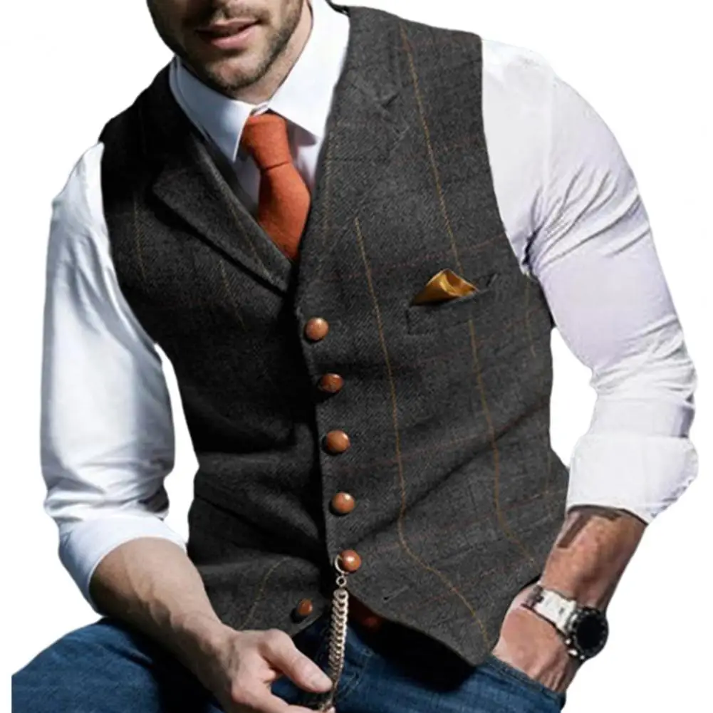 Men Fall Vest Men Vest Jacket Slim Fit Men's Formal Waistcoat Business Style Groom Wedding Vest with Single-breasted V Neck
Men Fall Vest Men Vest Jacket Slim Fit Men's Formal Waistcoat Business Style Groom Wedding Vest with Single-breasted V Neck
