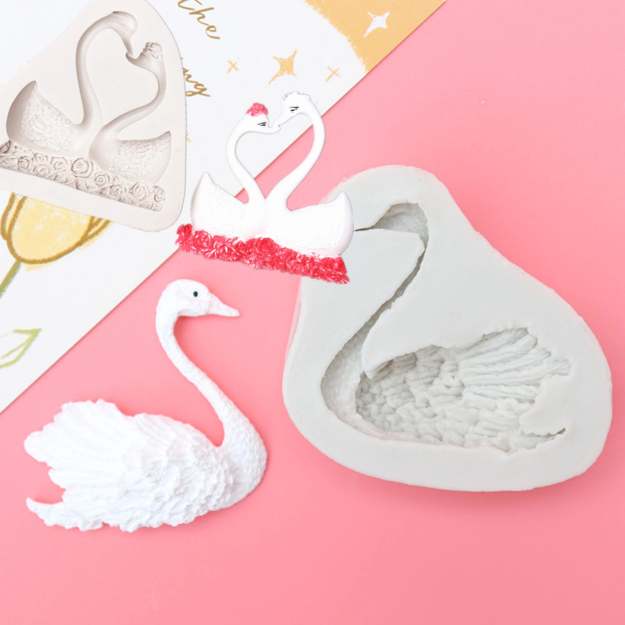 

Pretty Swan Silicone Cake Mould Soap Fondant Chocolate Mold DIY Baking Kitchen Cooking Cake Decorating Tools