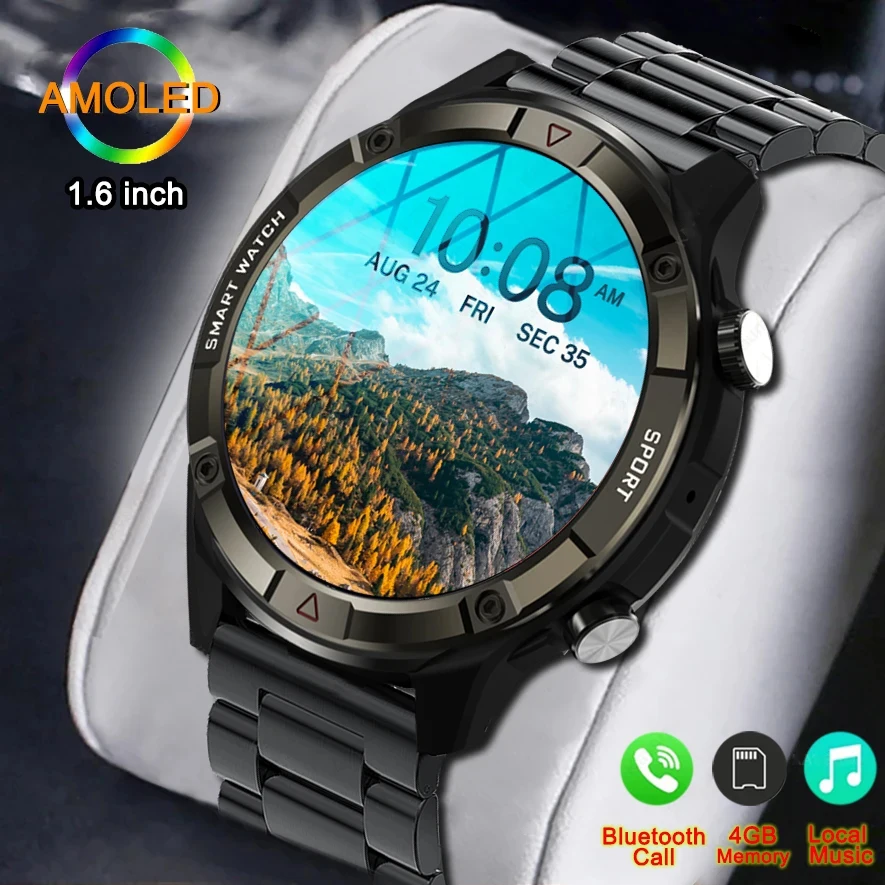 

Смарт-часы LUCKY START мужские, умные часы с AMOLED экраном, 4 Гб ОЗУ, с поддержкой Bluetooth, для Android и ios