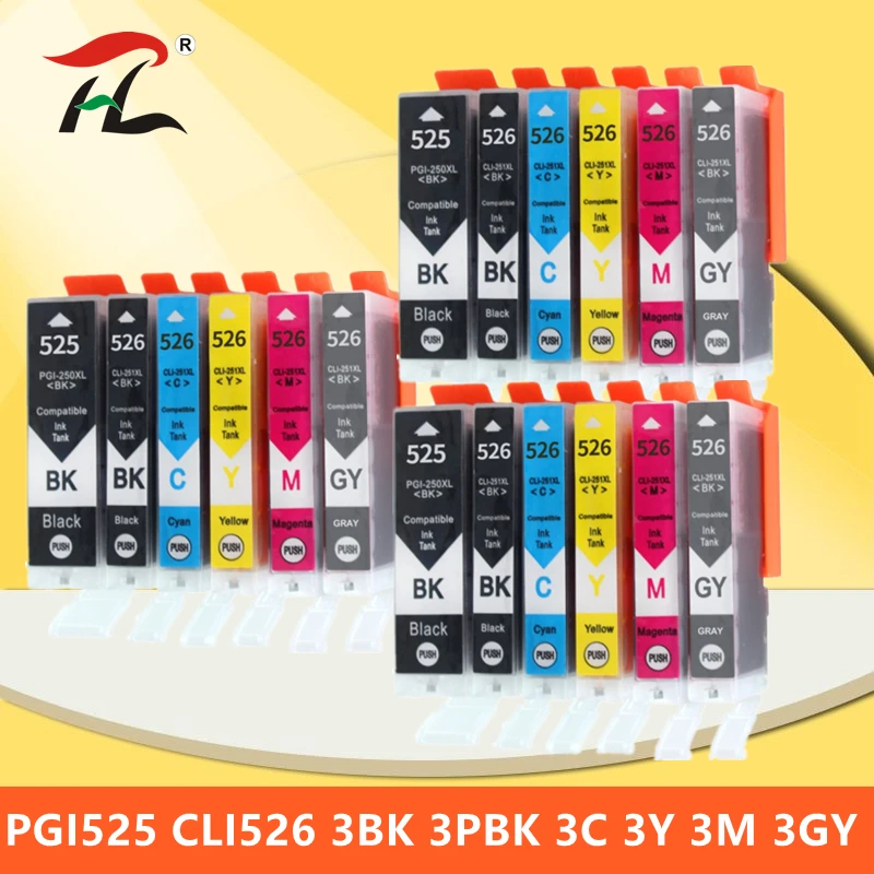 

PGI525 CLI526 PGI 525 CLI 526 Ink Cartridges for Canon Pixma iP4850 ix6550 MG5150 MG5250 MG6150 MG8150 MX885 MG5350 Printer