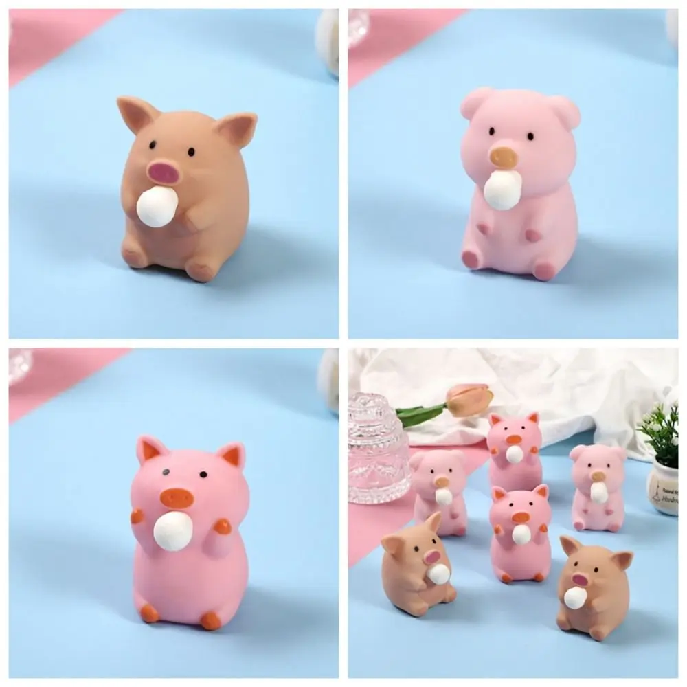 

Animal Pinch Spit Pig Toy Creative Candy Colour PVC Vent Ball Soft Christmas