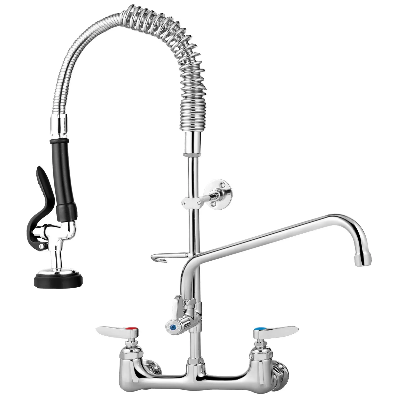 

Eco Friendly Sink Faucet with Pre-Rinse Sprayer And Add-on Swing Pot Filler Faucet,8 Inch Center Commercial Kitchen Sink Faucet