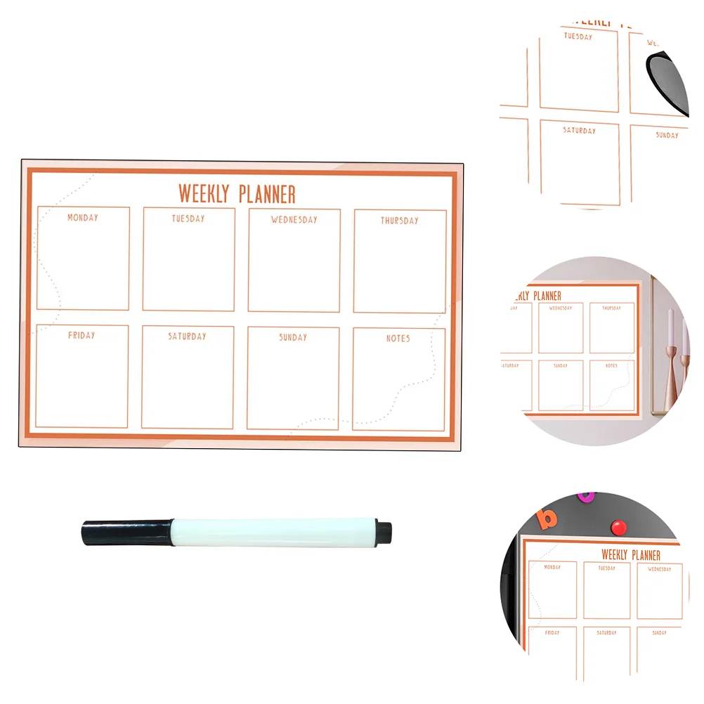 

Whiteboard Calendar Dry Erase Monthly Refrigerator Weekly Drawing Blackboard Magnetic Board Off Graffiti Planner Erasable Early