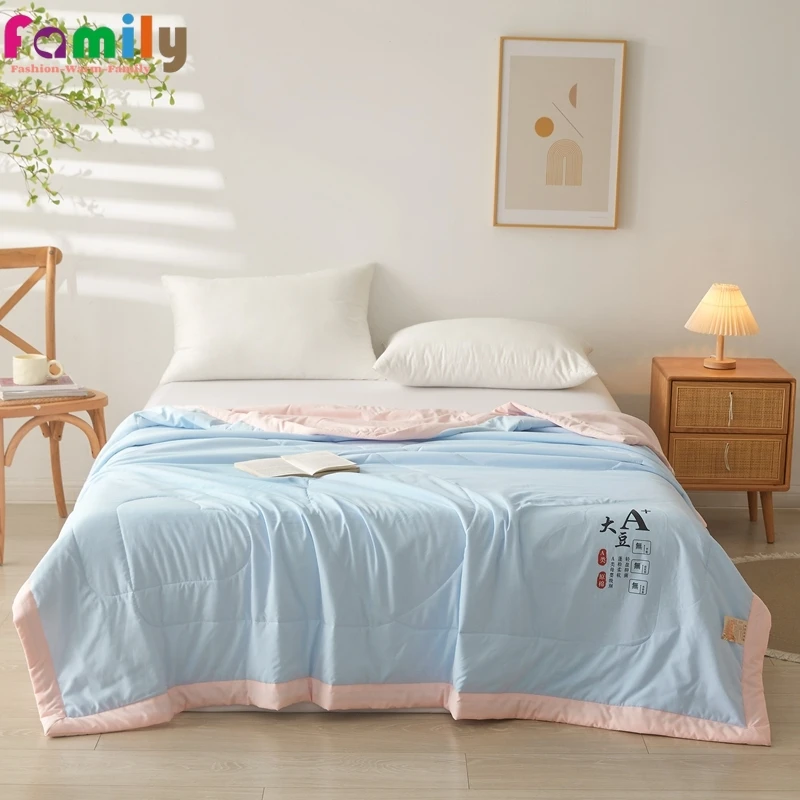 

Комфортное одеяло из мытого хлопка, кондиционер, одиночное двойное тонкое одеяло, машинная стирка, Королевский размер, постельное белье