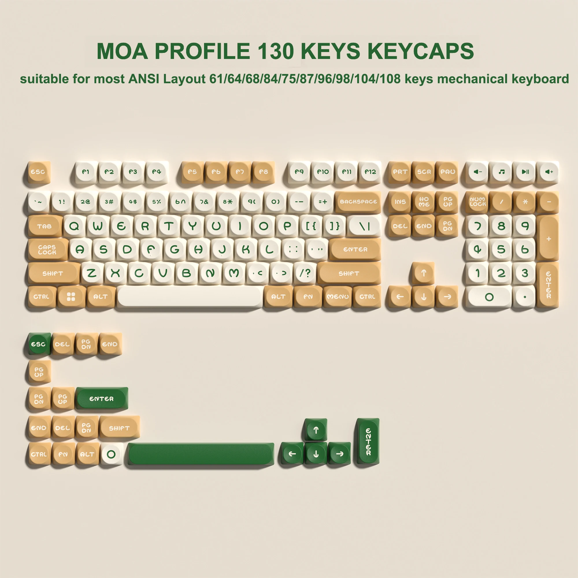 

130 клавиш MOA профиль PBT колпачки для клавиш счастливое настроение DIY двойные колпачки для 61/87/104 Cherry MX Переключатель игровая механическая клавиатура