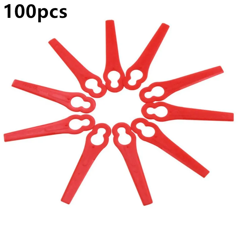 100pcs Red Grass Trimmer Blades For KULLER OZITO Plastic Lawn Mower Replacement Blades Garden Strimmer Accessories
100pcs Red Grass Trimmer Blades For KULLER OZITO Plastic Lawn Mower Replacement Blades Garden Strimmer Accessories