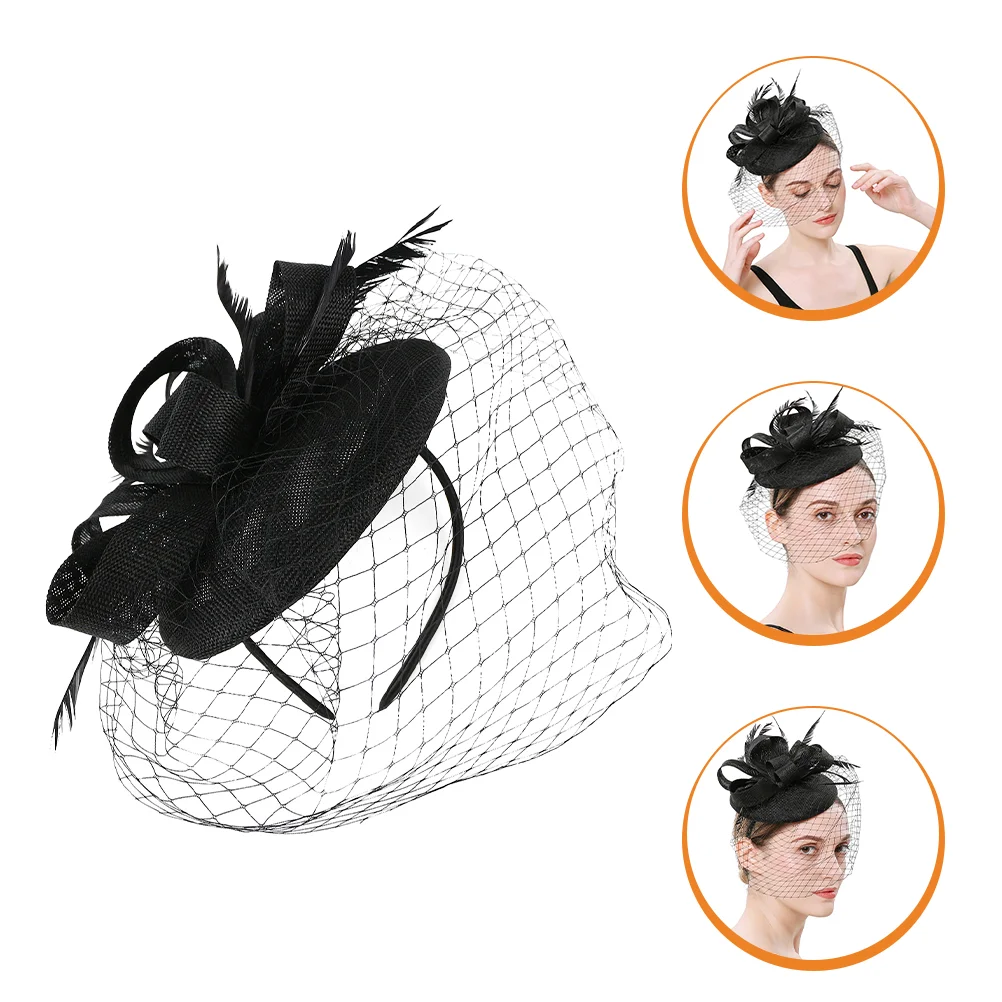 

Cocktail Party Hat Hats Fascinators for Women Tea Headpiece Banquet Headdress Headgear Mesh Headband Abs Veil Dinner