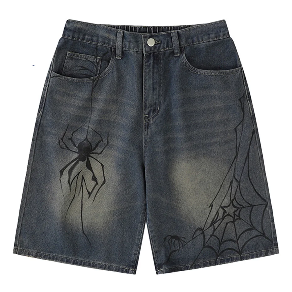 Y2K Blue Denim Shorts Spider Cobweb Printed Summer Loose Casual Jeans Shorts Fashion Harajuku Hip Hop Streetwear Shorts for Men
Y2K Blue Denim Shorts Spider Cobweb Printed Summer Loose Casual Jeans Shorts Fashion Harajuku Hip Hop Streetwear Shorts for Men