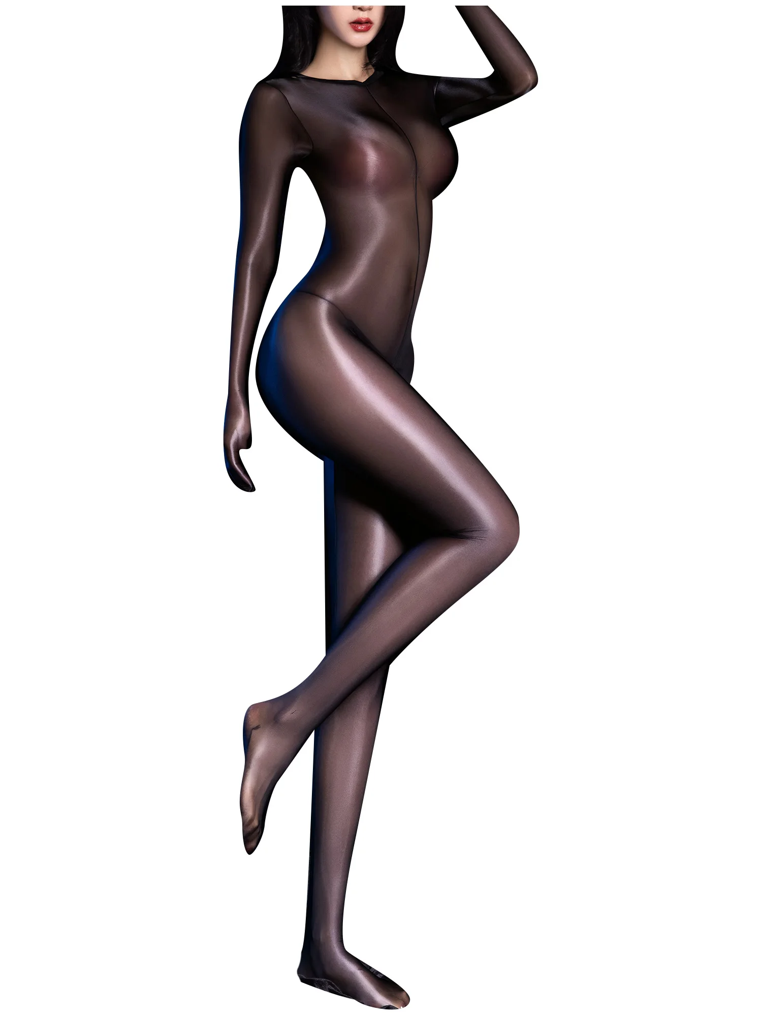 Womens Stretchy Skintight Bodysuit Clubwear Glossy See-Through Jumpsuit Open Crotch Bodystocking Catsuit Lingerie Nightwear
Womens Stretchy Skintight Bodysuit Clubwear Glossy See-Through Jumpsuit Open Crotch Bodystocking Catsuit Lingerie Nightwear