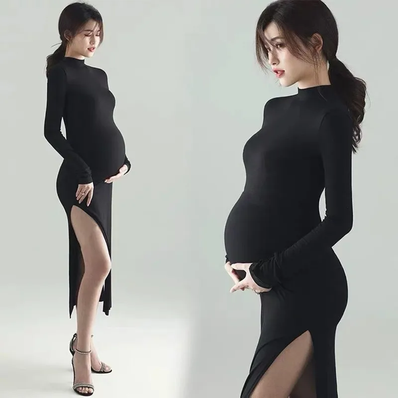 Maternity Dresses Black Sexy Photography Props Split Side Long Full Sleeve Pregnancy Clothes High Elastic Split Side Long Dress
Maternity Dresses Black Sexy Photography Props Split Side Long Full Sleeve Pregnancy Clothes High Elastic Split Side Long Dress