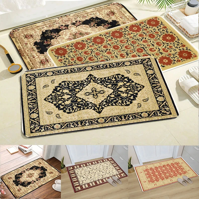 

Turkish Persian Carpet National Style Living Room Area Rug Bedroom Corridor Kitchen Rugs Indoor Home Doormat Non-slip Small Mats