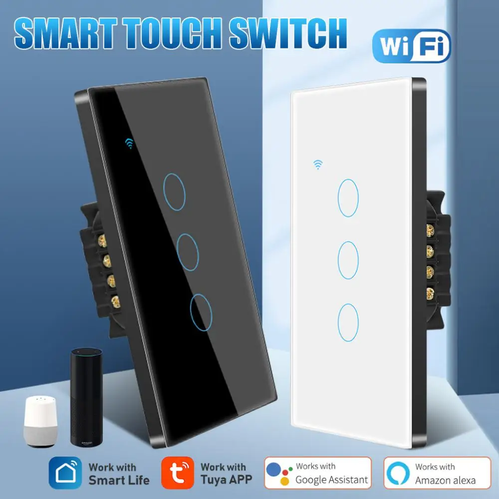 Tuya WiFi US Smart Light Switch 120 Type Wireless Wall Touch Panel 1/2/3/4 Gang Wall Button Smart Life Support Alexa Google Home
Tuya WiFi US Smart Light Switch 120 Type Wireless Wall Touch Panel 1/2/3/4 Gang Wall Button Smart Life Support Alexa Google Home