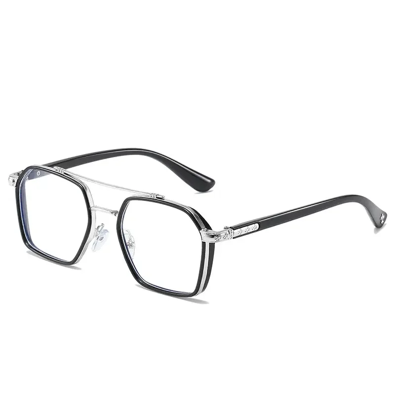 Lunettes rétro à double pont en métal pour hommes et femmes, anti-lumière bleue, miroir d'ordinateur, lecture et jeux, protection des yeux, 2023 2