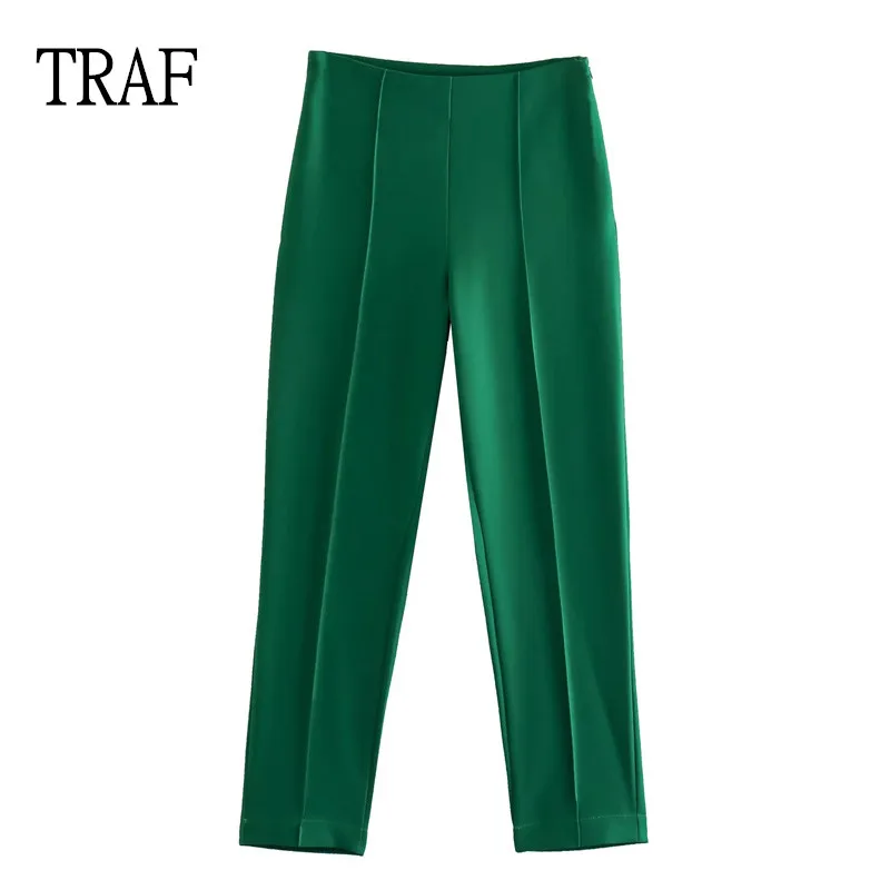 Брюки женские зеленые с завышенной талией и молнией сбоку
Брюки женские зеленые с завышенной талией и молнией сбоку