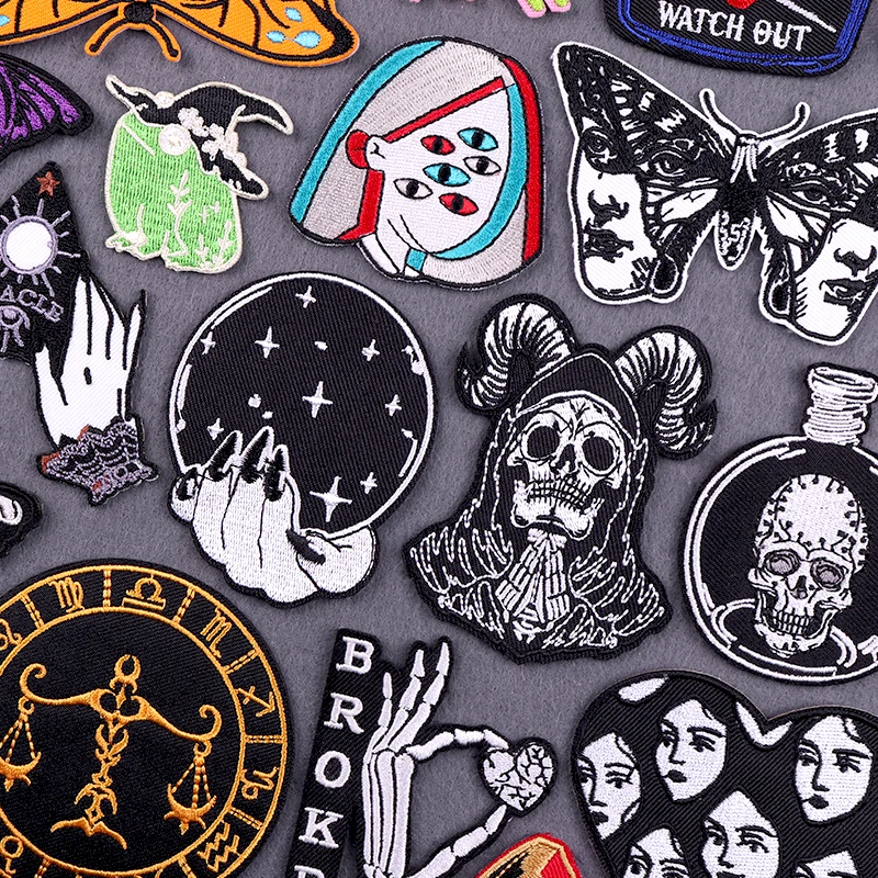 Skull Punk Embroidered Patches For Clothing Magic Witchcraft Patch Iron On Patches For Clothes Hip Hop Embroidery Patch Stickers
Skull Punk Embroidered Patches For Clothing Magic Witchcraft Patch Iron On Patches For Clothes Hip Hop Embroidery Patch Stickers