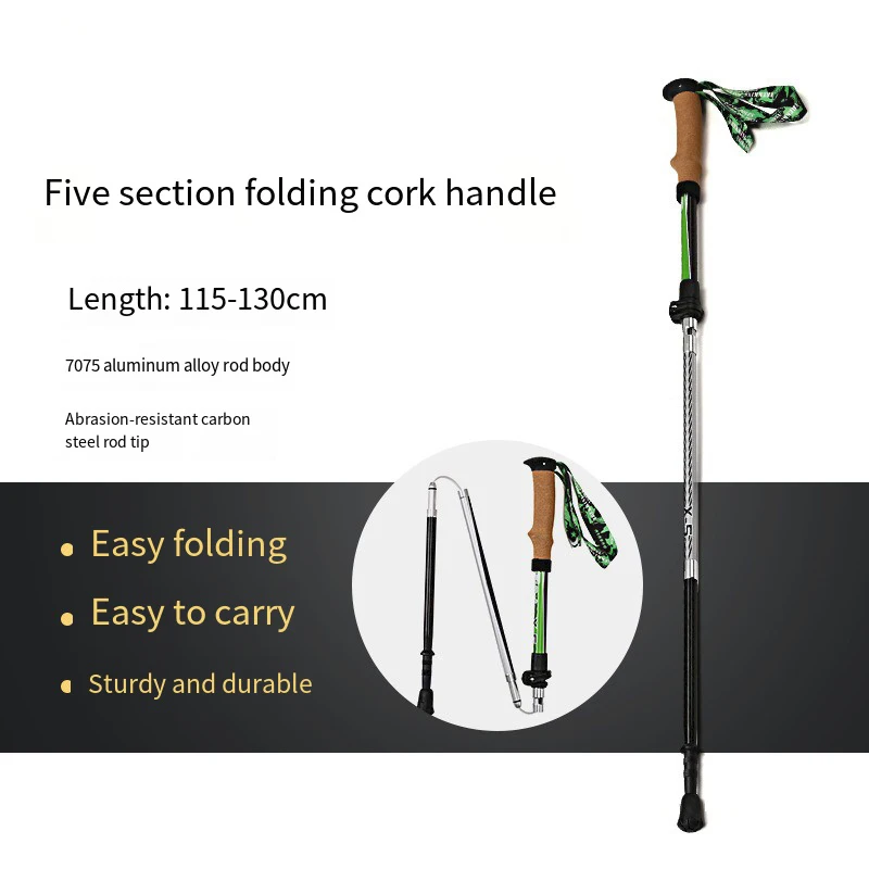 Aluminum alloy foldable light short telescopic outdoor bracelet, hiking cane, hiking cane, 5-section hiking cane
Aluminum alloy foldable light short telescopic outdoor bracelet, hiking cane, hiking cane, 5-section hiking cane