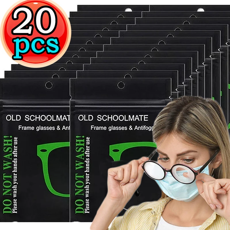 

1-20Pcs Reusable Anti-Fog Wipes Glasses Pre-moistened Antifog Lens Cloth Defogger Eyeglass Wipe Prevent Fogging for Glasses Swim