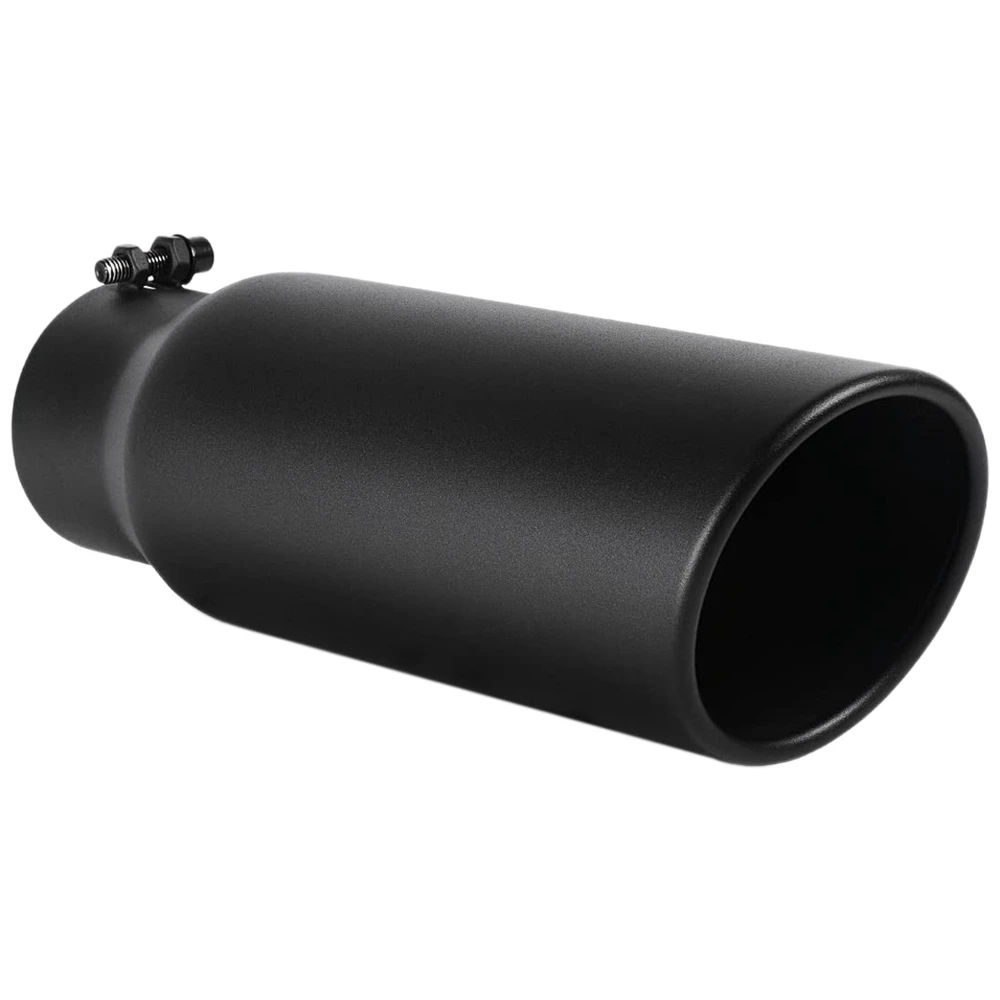 

3 Inch Black Exhaust Tip, 3 Inch Inside Diameter Exhaust Tailpipe Tip for Truck, 3 x 4 x 12 Inch Bolt/Clamp on