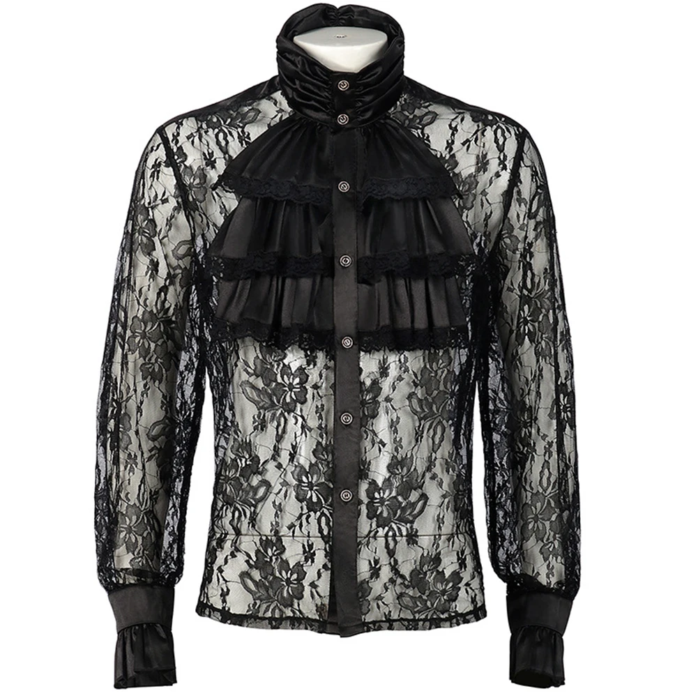 Blouse Mens Shirt Gothic Handsome Long-Sleeve Medieval Ruffled Slight Stretch Stand-Up Collar Tops Unisex Vampire
Blouse Mens Shirt Gothic Handsome Long-Sleeve Medieval Ruffled Slight Stretch Stand-Up Collar Tops Unisex Vampire
