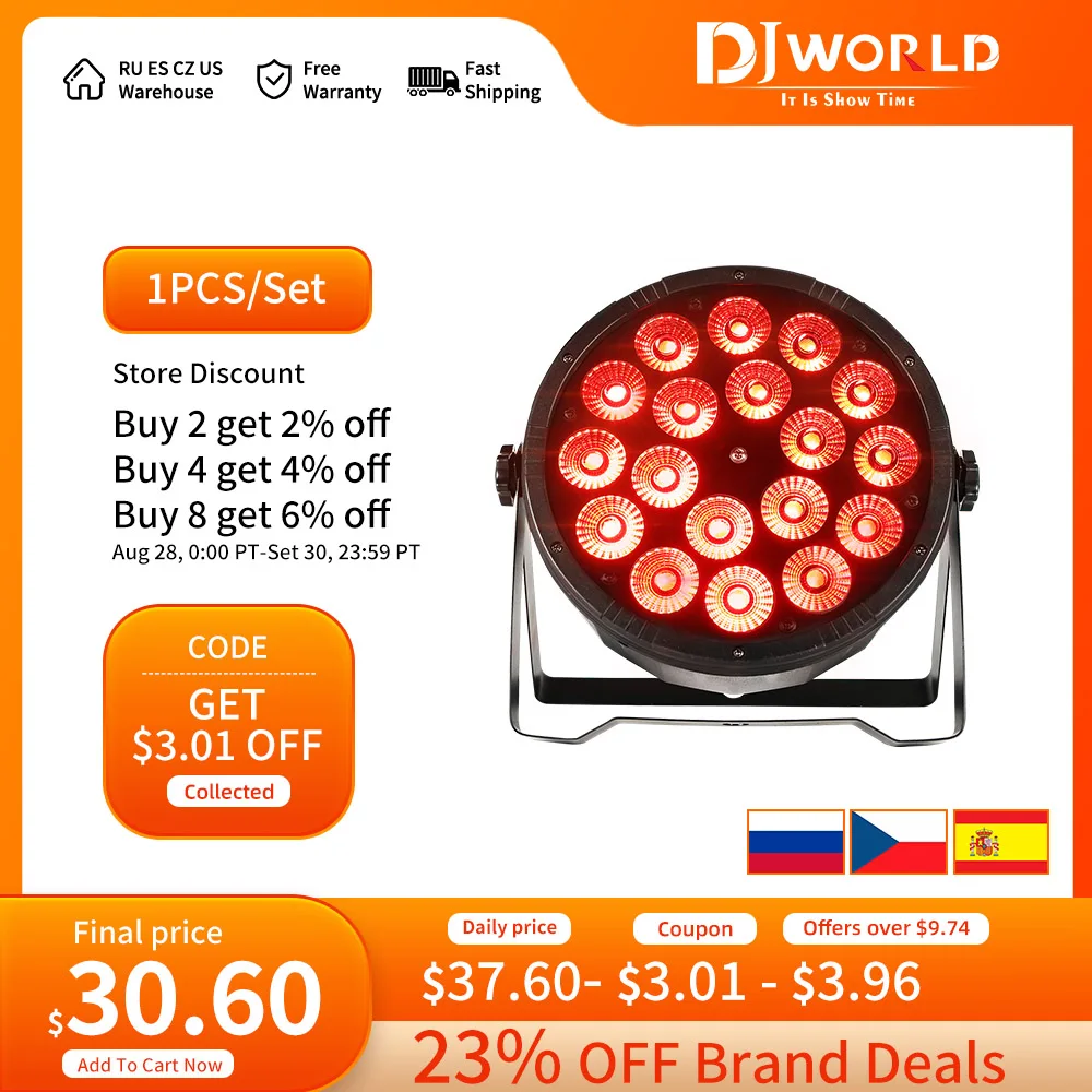 18x12w LED Par Light RGBW 4 in 1 Flat Par Light DMX512 Professional Stage Lighting Equipment for Disco Party Bar Dj Flat Light
18x12w LED Par Light RGBW 4 in 1 Flat Par Light DMX512 Professional Stage Lighting Equipment for Disco Party Bar Dj Flat Light