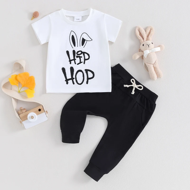 Toddler Boy Easter Outfits Letter Rabbit Print Short Sleeve T-Shirts Elastic Waist Long Pants 2Pcs Clothes Set
Toddler Boy Easter Outfits Letter Rabbit Print Short Sleeve T-Shirts Elastic Waist Long Pants 2Pcs Clothes Set
