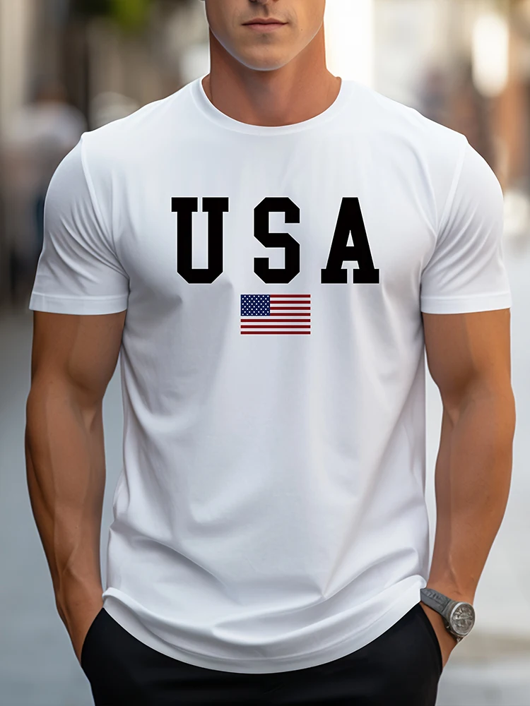 Summer Men's Short Sleeve Printed T-Shirt, Usa Printed T-Shirt, Summer Comfortable Cool, Casual Outdoor Short Sleeve T-Shirt.
Summer Men's Short Sleeve Printed T-Shirt, Usa Printed T-Shirt, Summer Comfortable Cool, Casual Outdoor Short Sleeve T-Shirt.