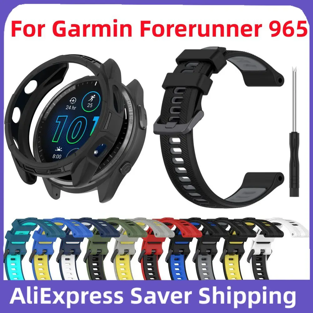 

For Garmin Forerunner 965 Watch Smart Accessories Soft Silicone Sport Wristband Replacement Straps Multiple Colors Watch Bands