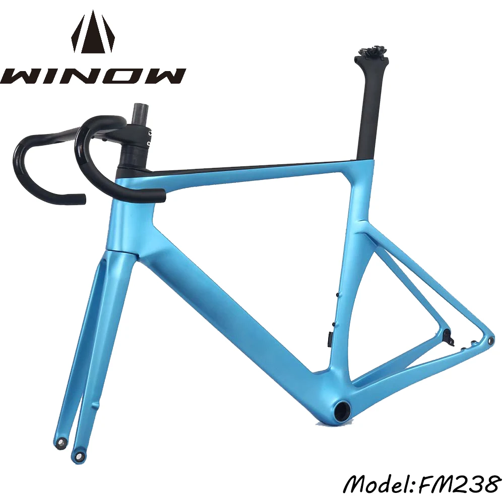 

Winow Road Bike Carbon Frameset 700*28C BB86 Disc Brake 140MM Bicycle Frames Aero Di2 Matte Road Carbon Frame Full Hidden Cable