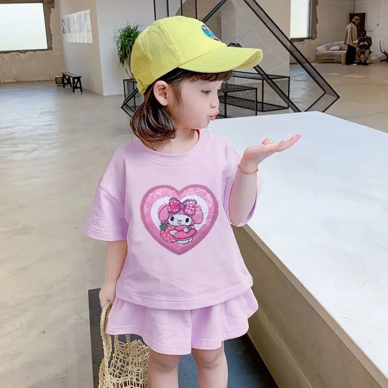 2Pcs Summer Kawaii Anime My Melody Short-Sleeved Shorts Sanrioed Kuromi Children Sequined Color-Changing Clothes Gift for Kids
2Pcs Summer Kawaii Anime My Melody Short-Sleeved Shorts Sanrioed Kuromi Children Sequined Color-Changing Clothes Gift for Kids