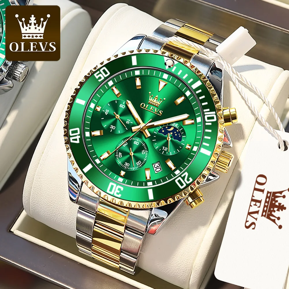 Olevs Top Brand Male Calendar Quartz Watch For Men Business Watches Full Stainless Steel Luminous Waterproof Green Wtistwatch
Olevs Top Brand Male Calendar Quartz Watch For Men Business Watches Full Stainless Steel Luminous Waterproof Green Wtistwatch