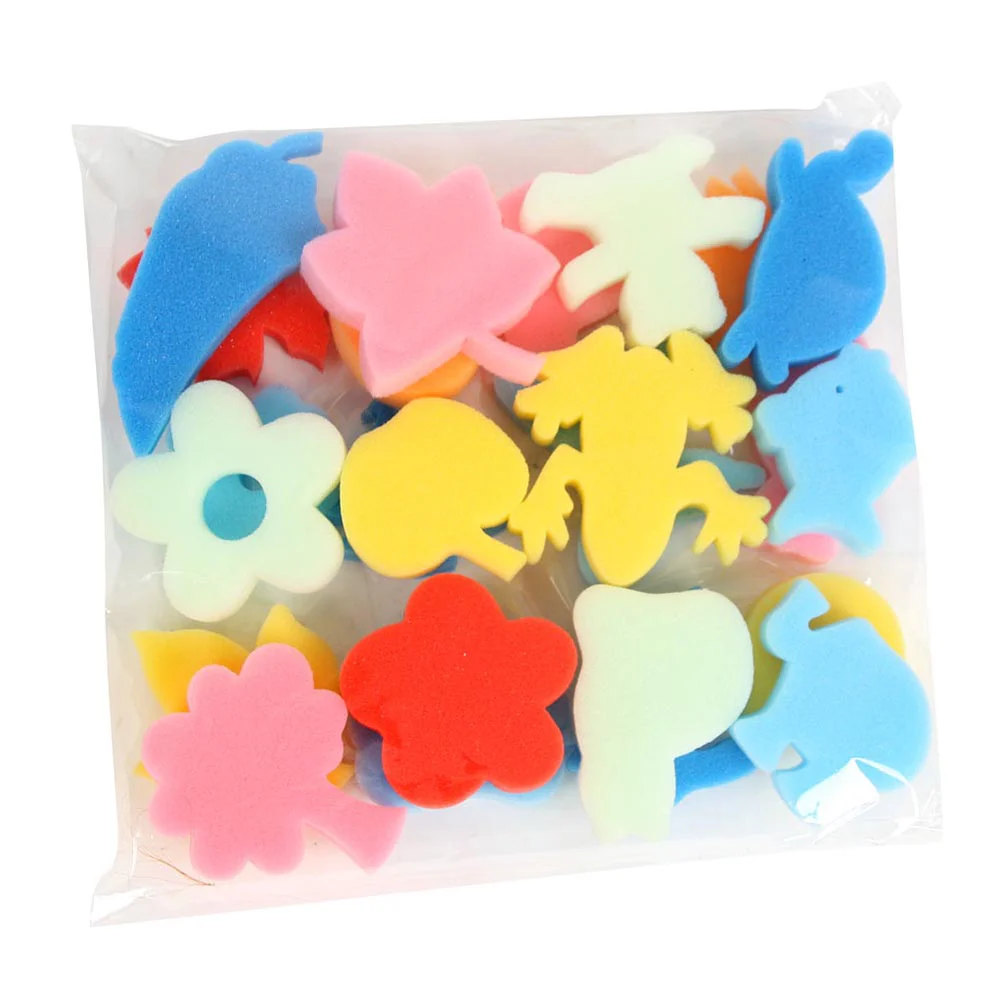 

Set of 24pcs Colorful Different Shaped Painting Sponge DIY Graffiti Stamp (Random Color)