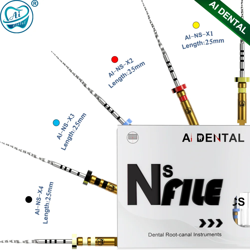 AI-NS loving File Dental Endodontic Root Canal Files Silver MaxTech 6.0 NiTi Alloy 25mm Heat Activated Dentist Instruments
AI-NS loving File Dental Endodontic Root Canal Files Silver MaxTech 6.0 NiTi Alloy 25mm Heat Activated Dentist Instruments