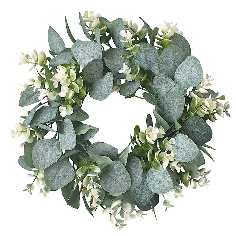 Венок из эвкалипта с искусственными цветами и листьями эвкалипта, украшение для стен и дверей, 35 см 
Венок из эвкалипта с искусственными цветами и листьями эвкалипта, украшение для стен и дверей, 35 см
