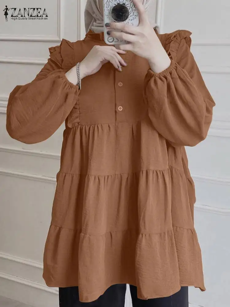 ZANZEA Fashion Women Ruffles Blouse Autumn Flounce Hem Shirt Elegant Long Sleeve Loose Blusas Casual Muslim Ramadan Turkey Tops
ZANZEA Fashion Women Ruffles Blouse Autumn Flounce Hem Shirt Elegant Long Sleeve Loose Blusas Casual Muslim Ramadan Turkey Tops