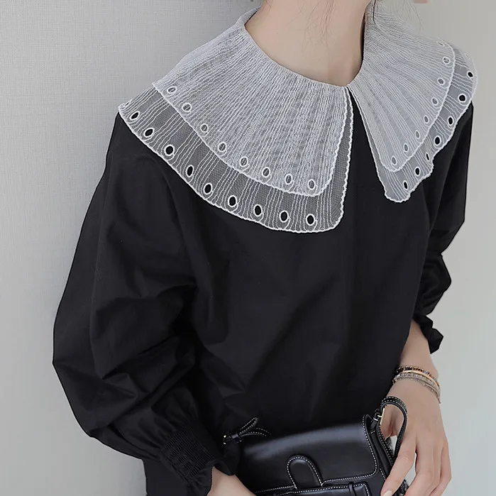 Woman Cute Lapel Detachable Collar Lace Big Fake Collar Ladies White Sweater Half Shirt Blouse Flase Collars Faux Col Decor
Woman Cute Lapel Detachable Collar Lace Big Fake Collar Ladies White Sweater Half Shirt Blouse Flase Collars Faux Col Decor