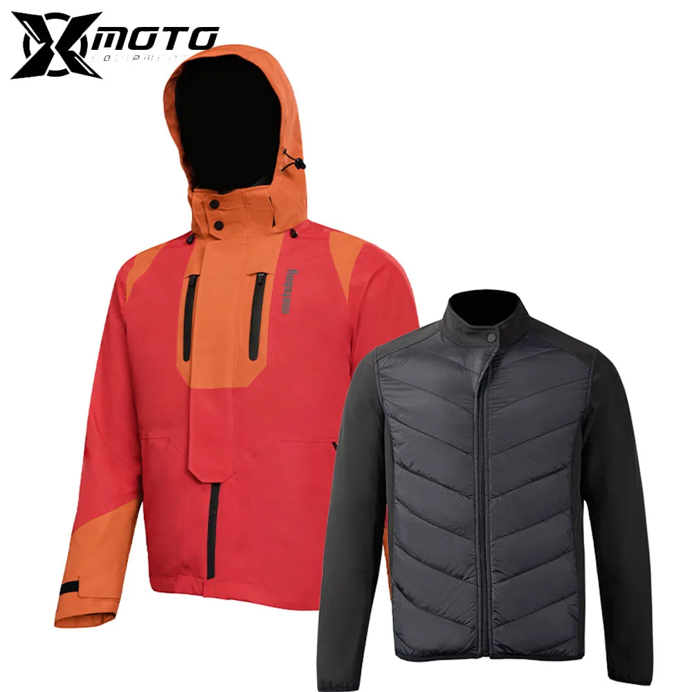 

Men Motorcycle Jacke Autumn Winter Warm t Reflective Detachable Waterproof Inner Liner Motobiker Jacket Size M-4XL