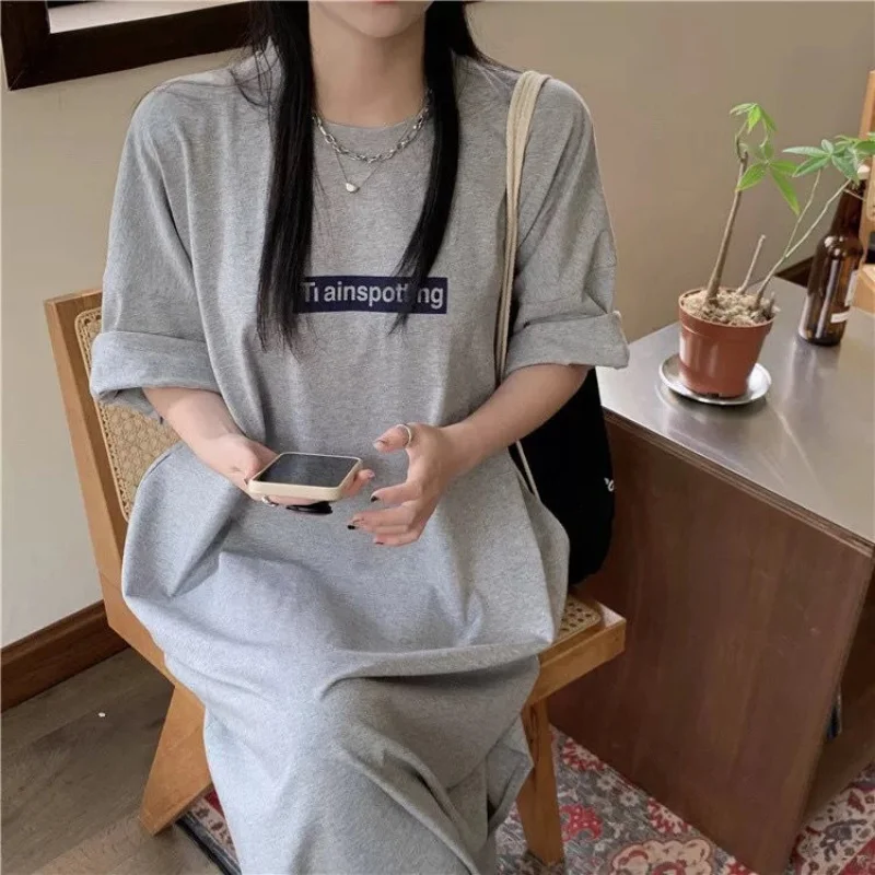 Vintage Casual Women's Plus Size T-Shirts Dress New In Korean Lady's Streetwear Oversize Female Maternity Dress Chic Dress 14 S8a1536a168b84d2d86dbc0e2d511bd14e
