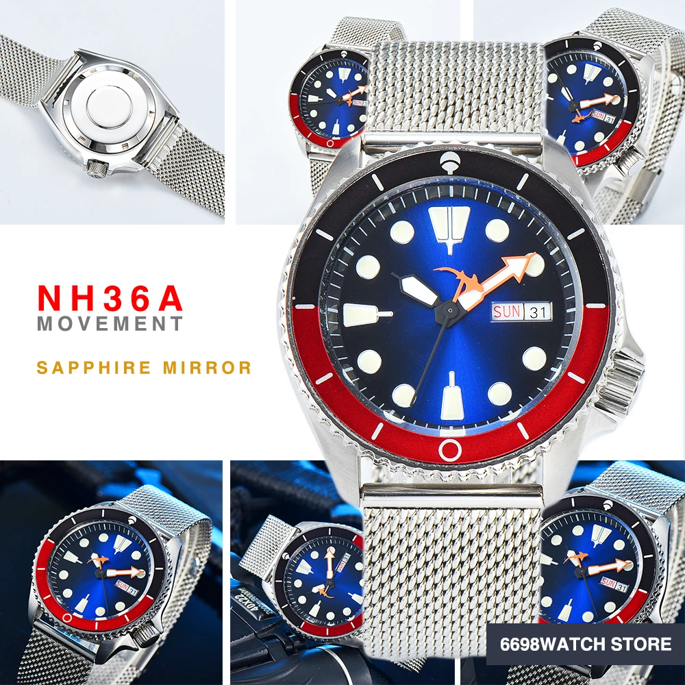 Men's Watch 42mm Japan NH36A Automatic Mechanical Watch Sapphire Glass Sterile Dial Waterproof Fit Diver's Clock
Men's Watch 42mm Japan NH36A Automatic Mechanical Watch Sapphire Glass Sterile Dial Waterproof Fit Diver's Clock