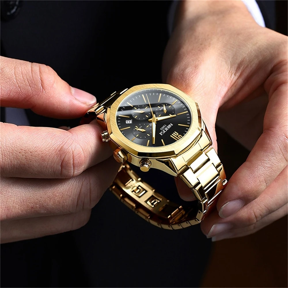 NIBOSI Luxury Mens Chronograph Quartz Watches Stainless Steel Waterproof Watch for Men Multifunctional Luminous Date Wristwatch
NIBOSI Luxury Mens Chronograph Quartz Watches Stainless Steel Waterproof Watch for Men Multifunctional Luminous Date Wristwatch