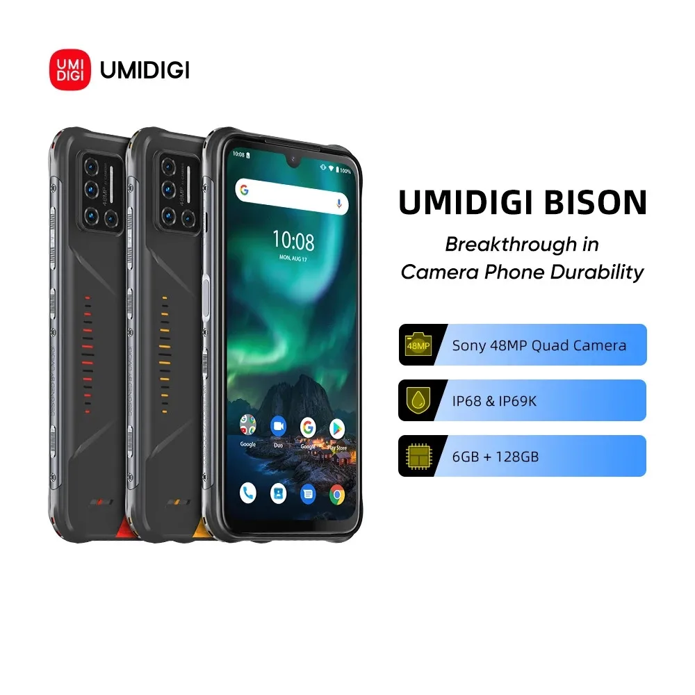Original UMIDIGI BISON IP68/IP69K Waterproof Rugged Mobile Phone 48MP 6.3" FHD+ Display 6GB/8GB+128GB NFC 4G Smartphone
Original UMIDIGI BISON IP68/IP69K Waterproof Rugged Mobile Phone 48MP 6.3" FHD+ Display 6GB/8GB+128GB NFC 4G Smartphone