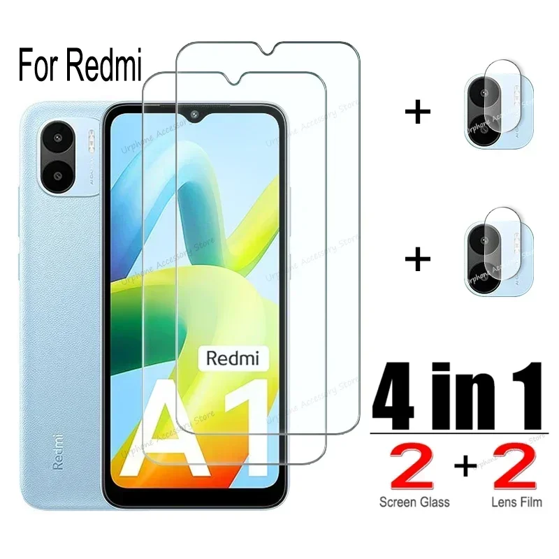 

4 в 1 стекло для Xiaomi Redmi A1 A2 Plus 9T 9A 9C NFC 8A 7A K40 K50 K60 Pro 10A 10 2022 10C 12C 12 Защитная пленка для экрана