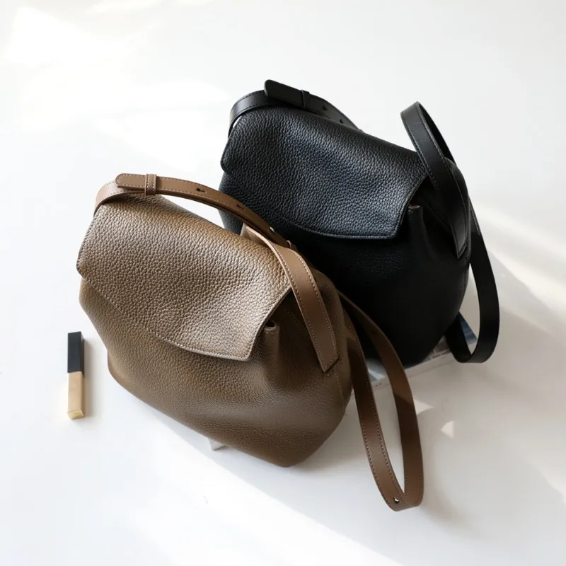 

Genuine Leather Bucket Bolsas Mujer Commuter Shoulder Bag Female Crossbady Bags for Women Large Capacity Bolsos Handbags