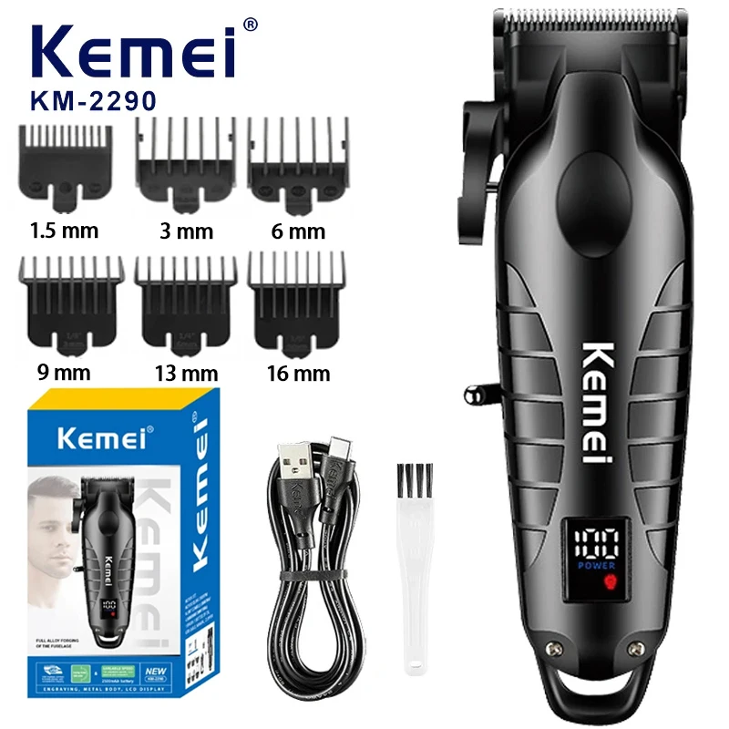 Kemei Hair Clippers for Men Cordless Hair Cutting Professional Barber Clippers Rechargeable Wireless Haircut Clippers km-2290
Kemei Hair Clippers for Men Cordless Hair Cutting Professional Barber Clippers Rechargeable Wireless Haircut Clippers km-2290
