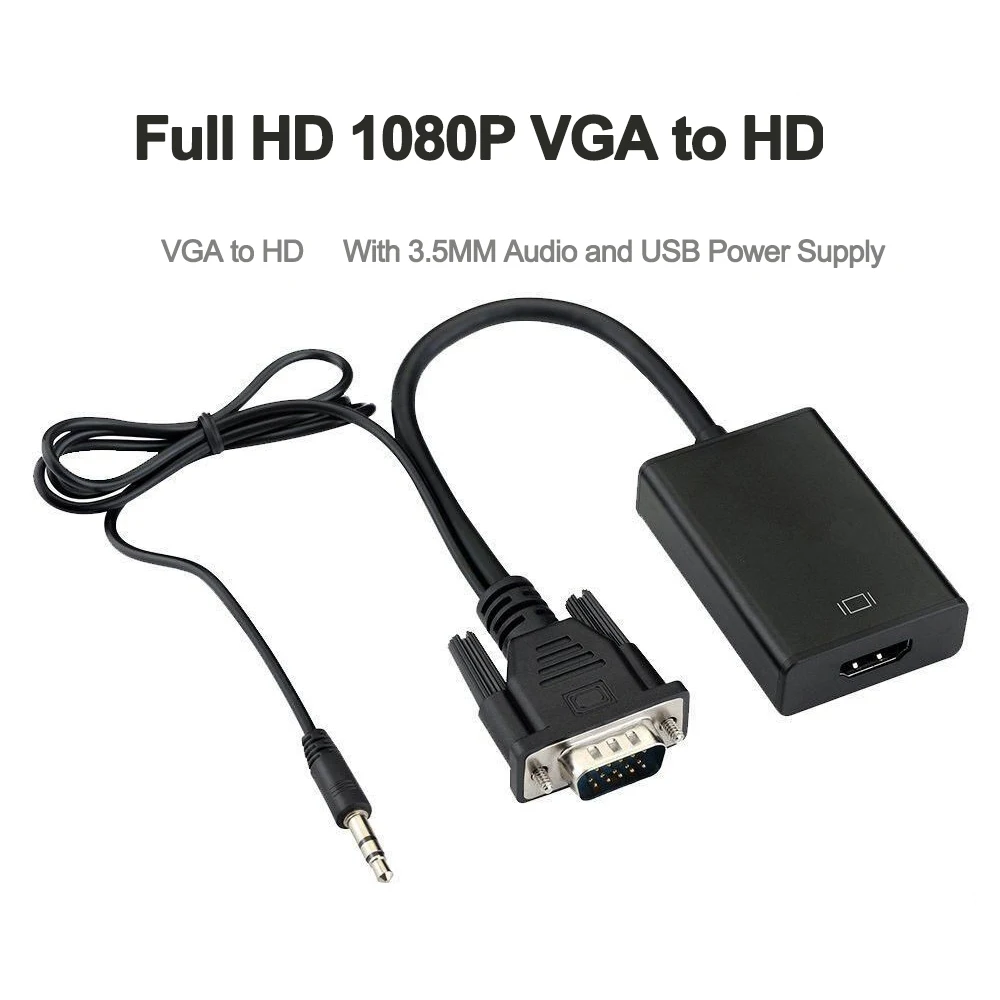 DC5V VGA To HDMI-compatible Converter Adapter Cable With Audio And Power Supply 1080P Portable Design HDMI-compatible Output
DC5V VGA To HDMI-compatible Converter Adapter Cable With Audio And Power Supply 1080P Portable Design HDMI-compatible Output
