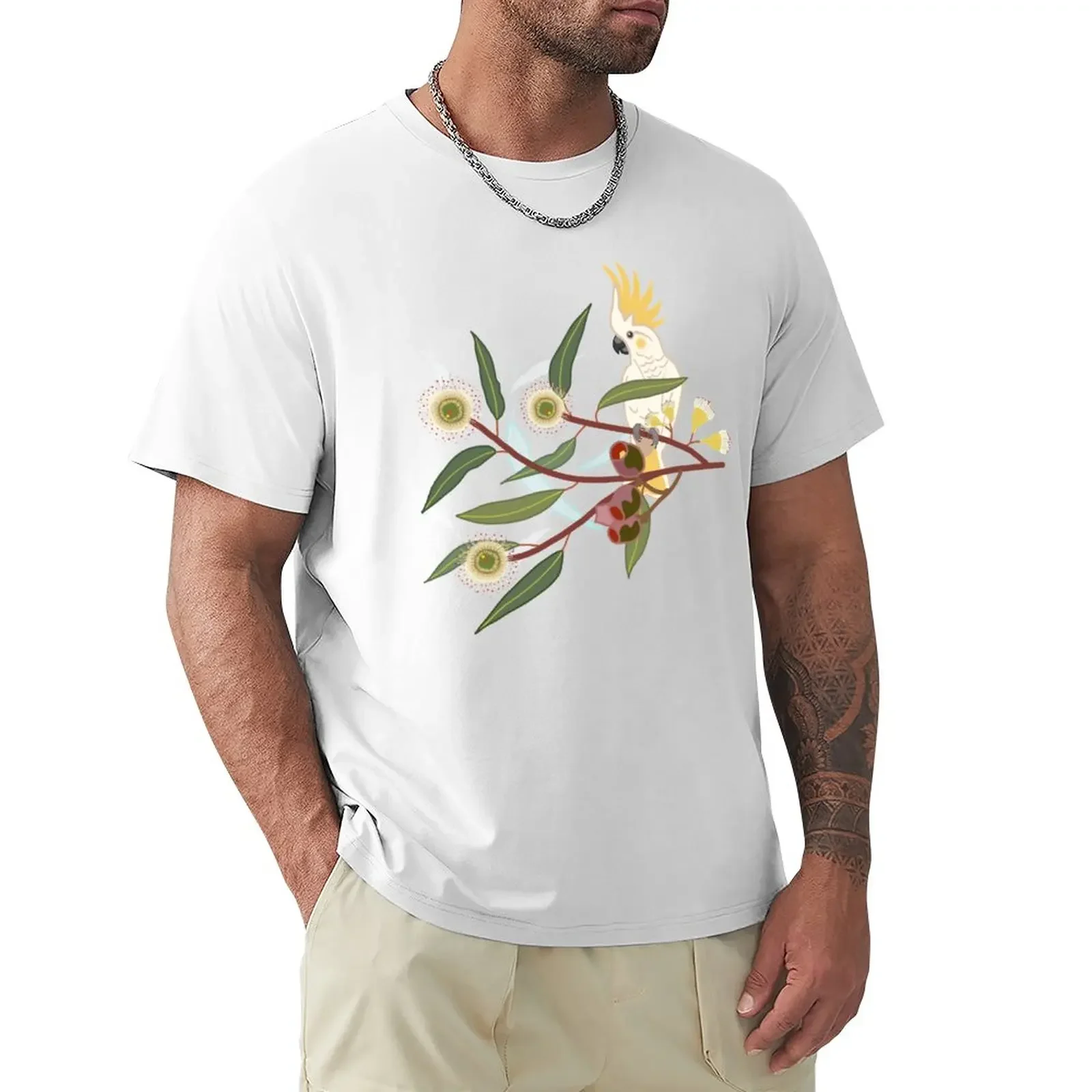 

Мужская футболка с серо-хохлатым Какаду